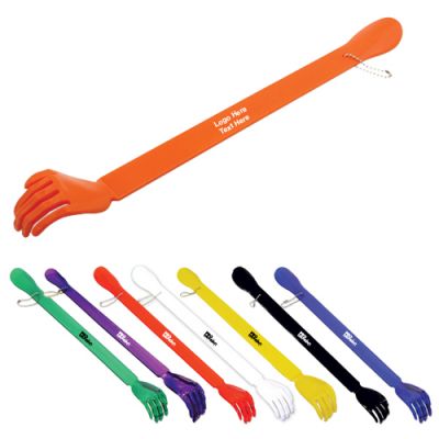 Custom Printed Plastic Backscratcher with Shoehorn & Chain