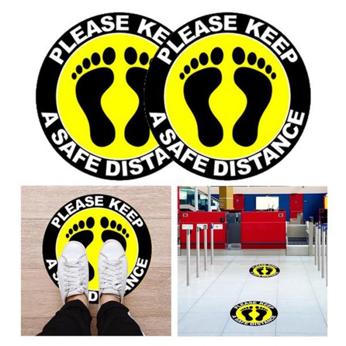 PPE Floor Decal, 6 Feet Apart Social Distance Stickers Blank