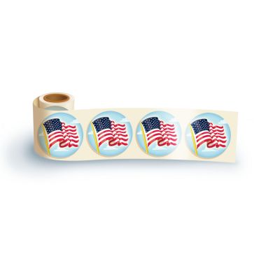 2x2 Inch Patriotic Fun Sticker Rolls
