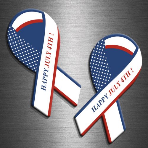 2x4.13 Promotional Patriotic Ribbon Shaped Magnets 20 Mil