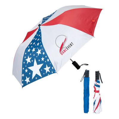 42 Inch Arc Custom Printed Folding USA Umbrellas