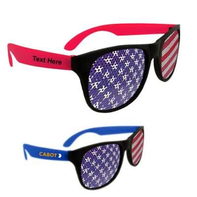 Custom American Flag Neon Billboard Sunglasses