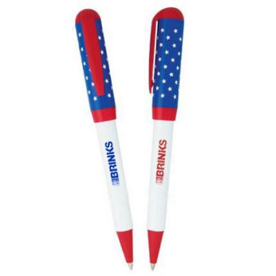 Custom Imprinted American Flag Twist Pens