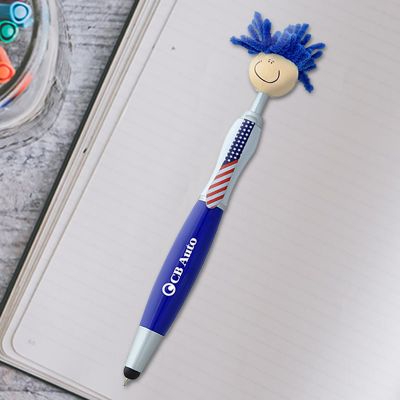 Custom Printed Patriotic Mop Topper Stylus Pens