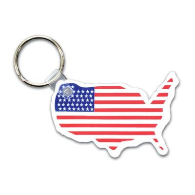 Custom Imprinted USA Key Fob with Flag