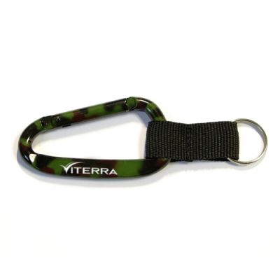 8cm Promotional Camouflage Carabiner with Strap