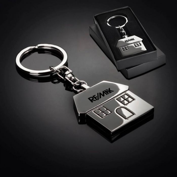 House Shaped Casa Metal Keychains Engraved