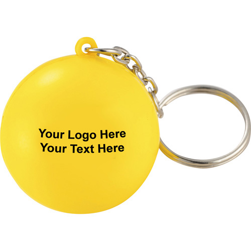 Logo Imprinted Squeezable Foam Smile Keychains