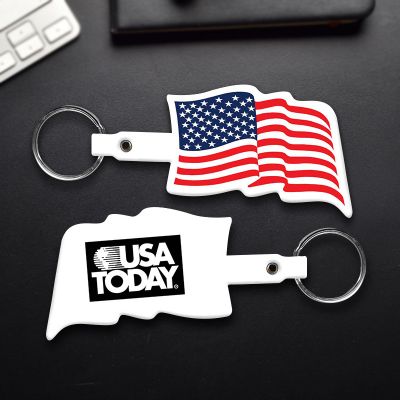 Custom U.S. Flag Shaped Flexible Key Tags