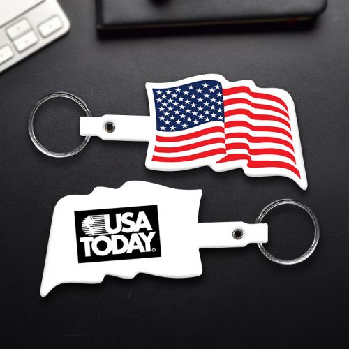U.S. Flag Shaped Flexible Key Tags