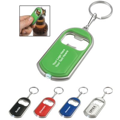 Personalized Bottle Opener Keychain with LED Flashlights