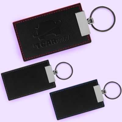 Personalized Leather Color Accent Key Holder Keychains