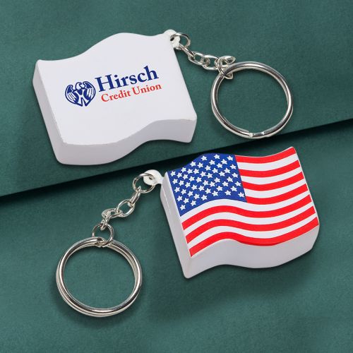 Custom Printed US Flag Key Chains