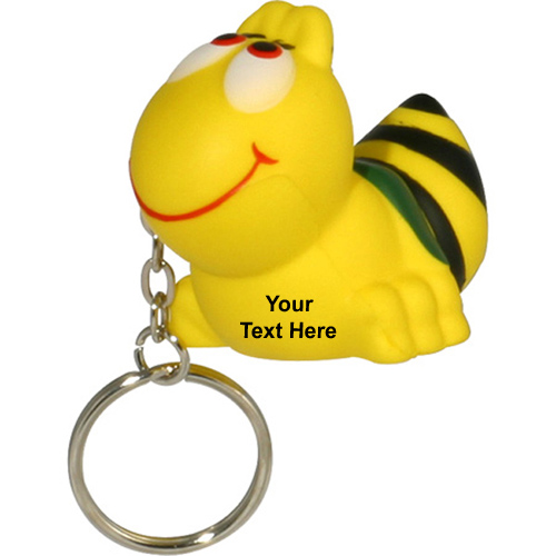 Customized Bee Shaped Stress Ball Keychains