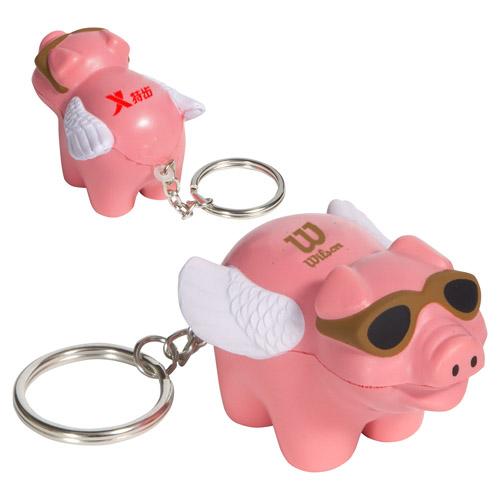 personalized flying pig key chains