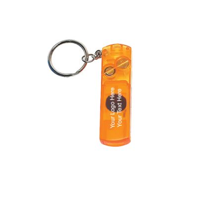 Personalized Whistle Compass Keychain Flashlight Orange
