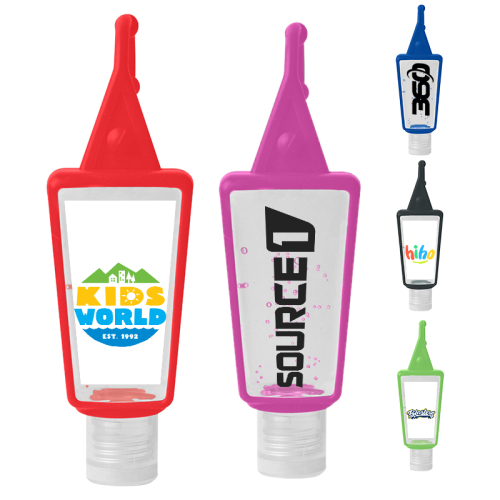 Custom Printed 1 Oz Hand Sanitizers in Silicone Holder