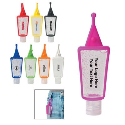 1 Oz Custom Printed Hand Sanitizers in Silicone Holders