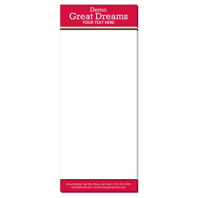 3.5x8.5 Personalized Note Pads with One Color Imprint