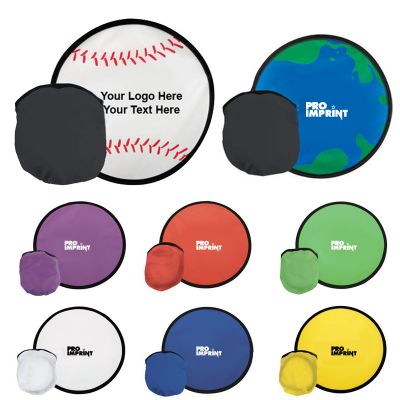 Promotional Logo Foldable Flying Disks with Pouch