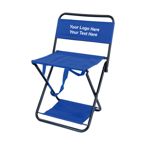 Promotional logo folding chairs with cooler Royal Blue