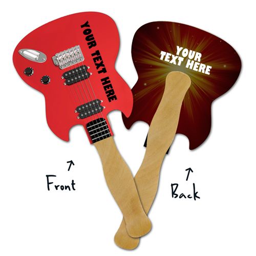 5.25x5.5 Inch Personalized Guitar Shaped Mini Hand Fans