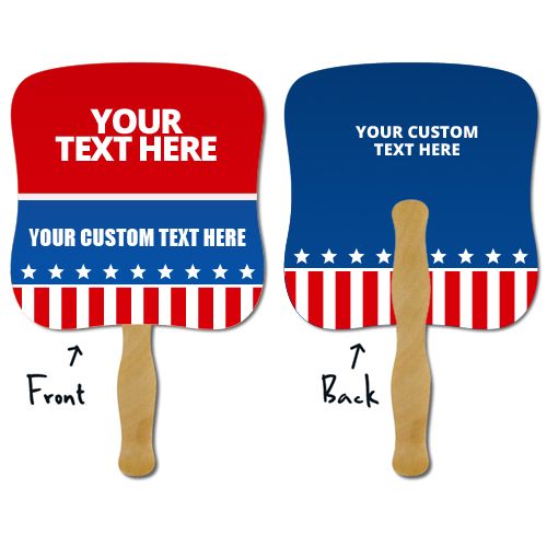7.375x7.75 Inch Customized Political Laminated Hand Fans