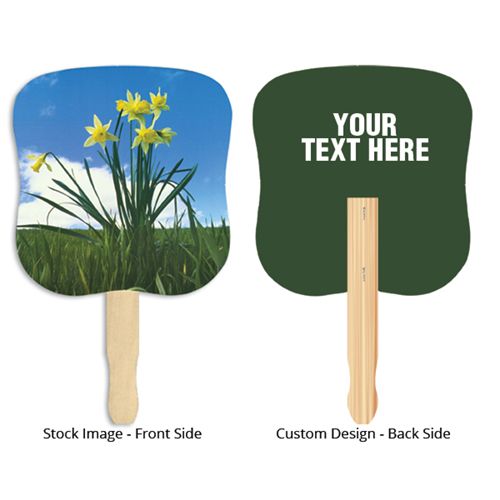 Customized Stock Daffodil Design Hand Fans