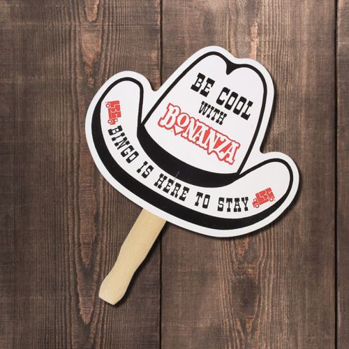9.5 x 8 Inch Personalized Cowboy Hat Shaped Hand Fans