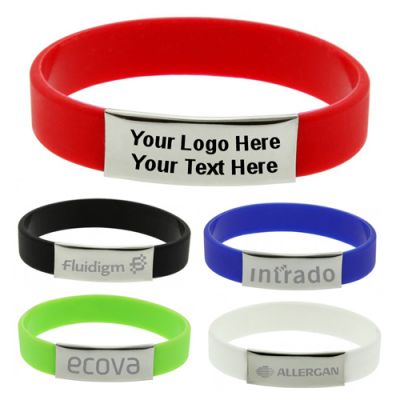 Logo Imprinted Silicon Wrist Bands - 5 Colors