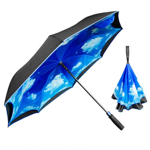 The Blue Sky and Clouds Inverted Umbrellas