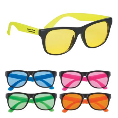 Promotional Logo Tinted Lenses Rubberized Sunglasses
