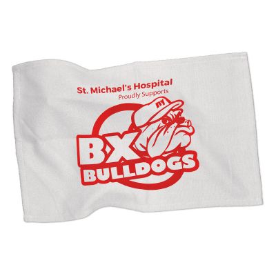 Promotional 11x18 Inch Hemmed Microfiber Rally Towels