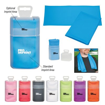 Printed Cooling Sports Towels with Plastic Case