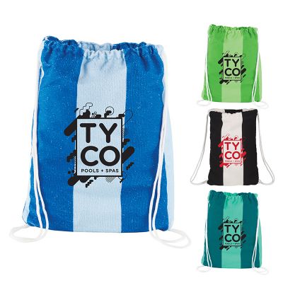 Promotional Microfiber Beach Blankets with Drawstring Pouch