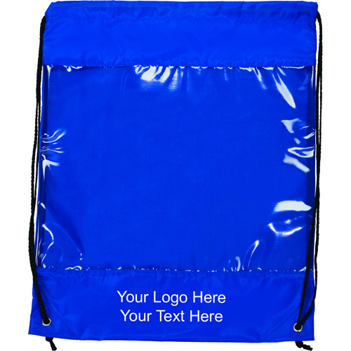 Custom Drawstring Backpacks with Clear Safety Window