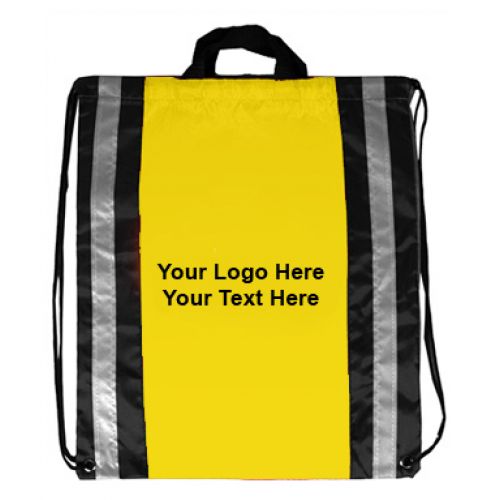 Promotional Reflecting Stripes Drawstring Backpacks