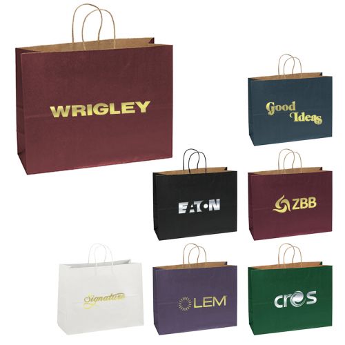 16 x 6 x 12 Custom Judy Matte Paper Shopping Bags