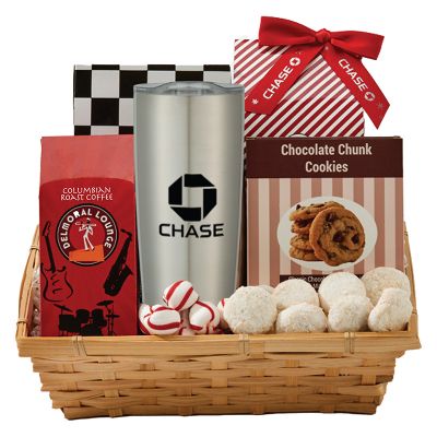 Custom Coffee and Cookie Baskets with 20 Oz Himalayan Tumbler