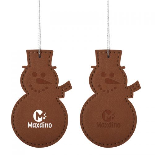 Custom Printed Leatherette Ornament - Snowman