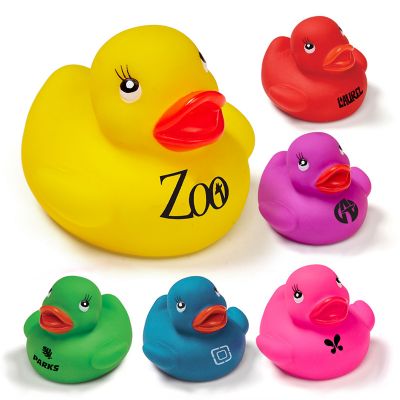 2 Inch Logo Imprinted Assorted Colorful Rubber Ducks