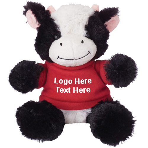 6 Inch Personalized Cuddly Cow with Shirts