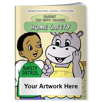 Promotional Coloring Books- Safety-Home Safety with Harriet the Hippo