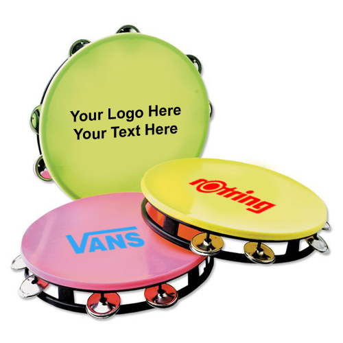Custom Large Neon Top Tambourines - Assorted Colors