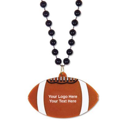 Promotional Black Beads with Football Medallion