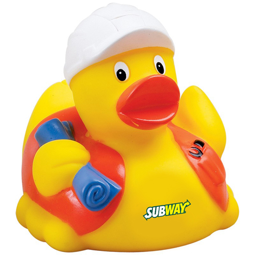 customized construction worker rubber ducks