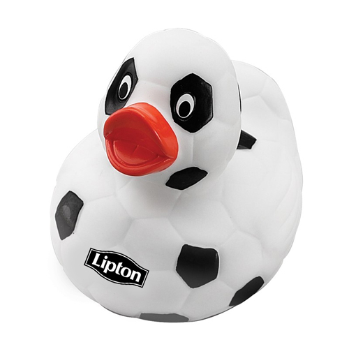 Personalized soccer rubber ducks
