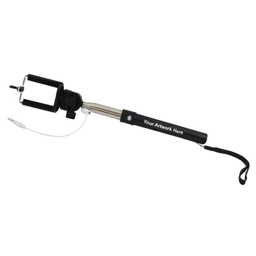 Logo Imprinted Selfie Stick with Audio Port Connector