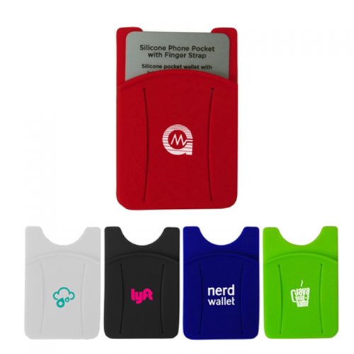 Silicone Phone Wallets with Finger Strap