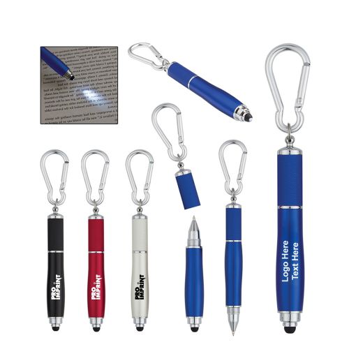 Promotional LED Light With Stylus Pen And Carabiner